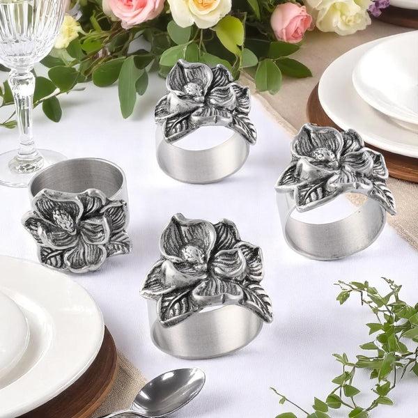 Arthur Court Magnolia Napkin Rings - Set Of 4