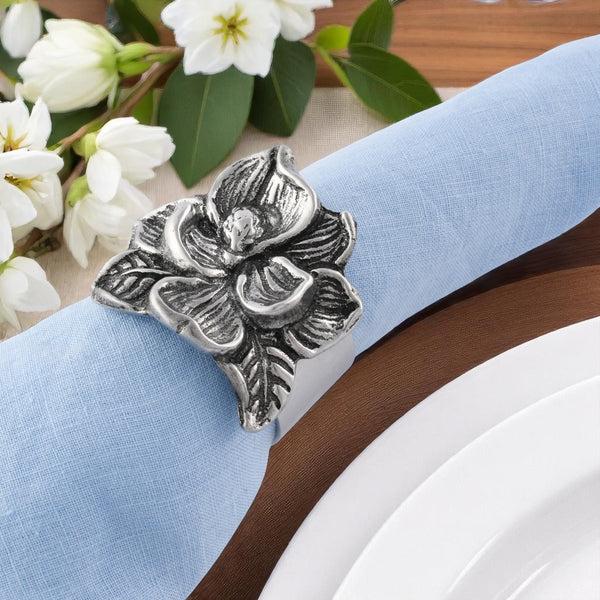 Arthur Court Magnolia Napkin Rings - Set Of 4
