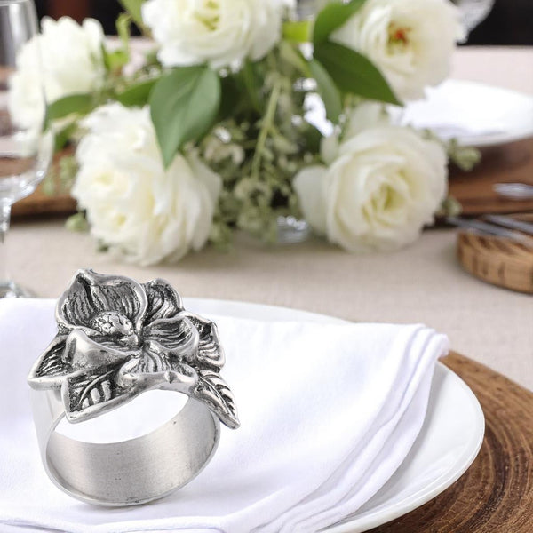 Arthur Court Magnolia Napkin Rings - Set Of 4