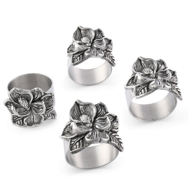 arthur court Magnolia Napkin Rings - set of 4