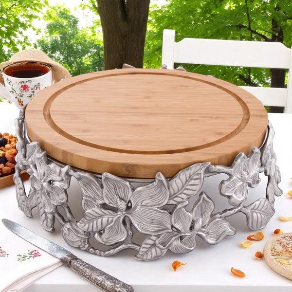 Arthur Court Magnolia Wood Cheese Pedestal