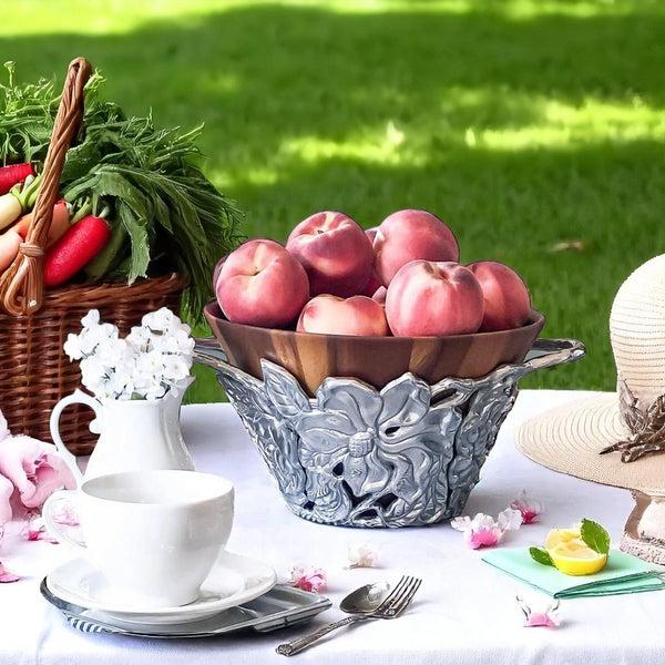 Arthur Court Magnolia Wood Tall Salad Bowl