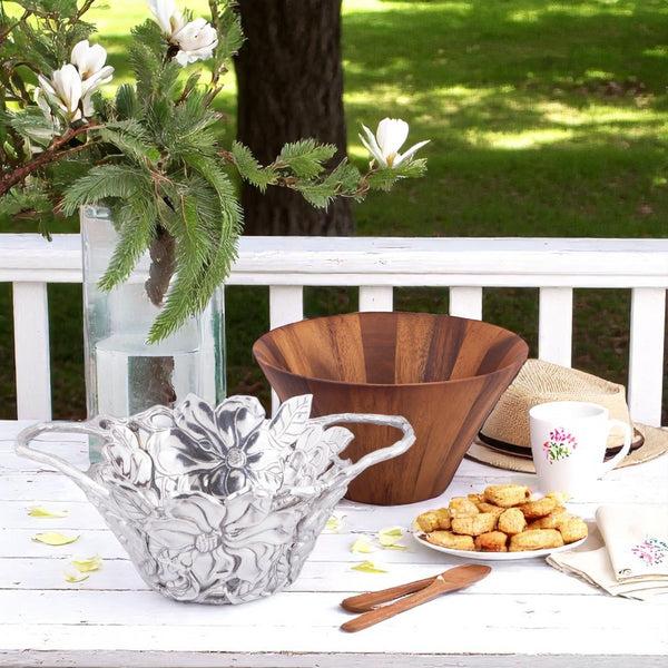 Arthur Court Magnolia Wood Tall Salad Bowl