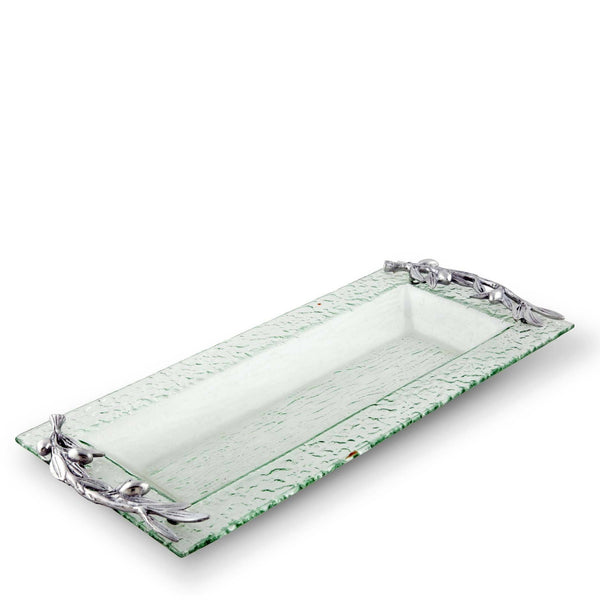 Arthur Court Olive Oblong Glass Serving Tray