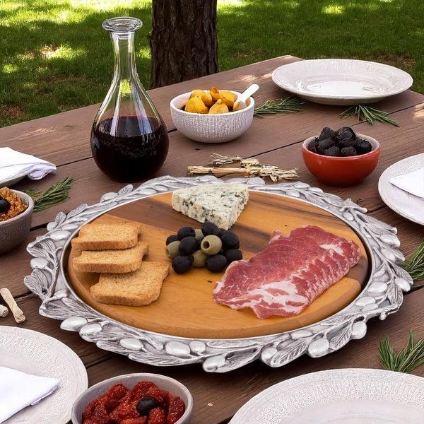 Arthur Court Olive Wood Cheese Set