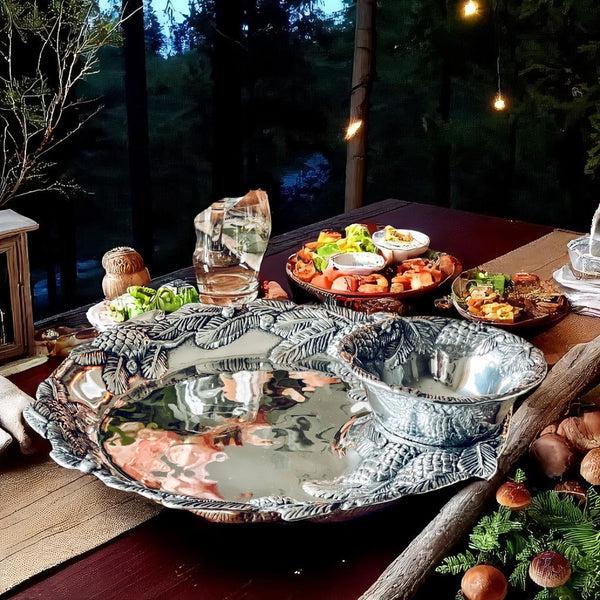 Arthur Court Pine Cone Forest Chip And Dip Tray