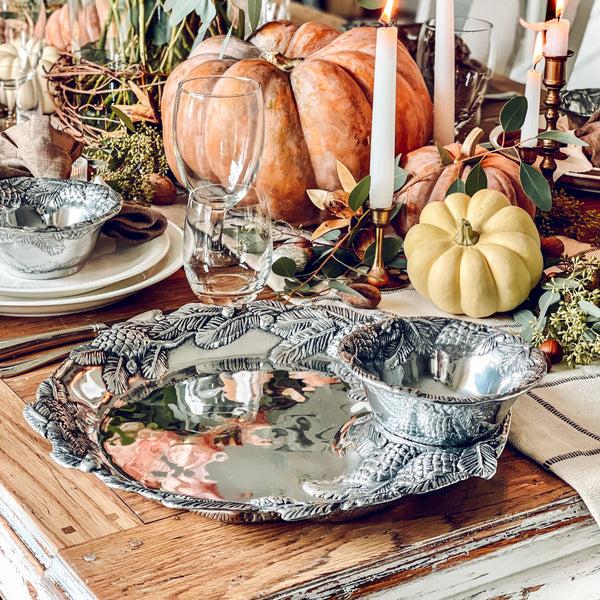 Arthur Court Pine Cone Forest Chip And Dip Tray