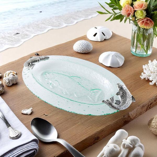 Arthur Court Salmon Glass Platter