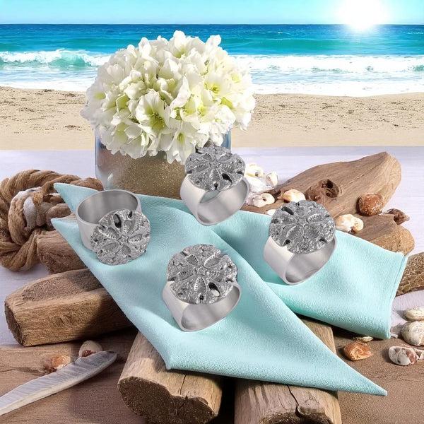 Arthur Court Sand Dollar Napkin Rings - Set Of 4
