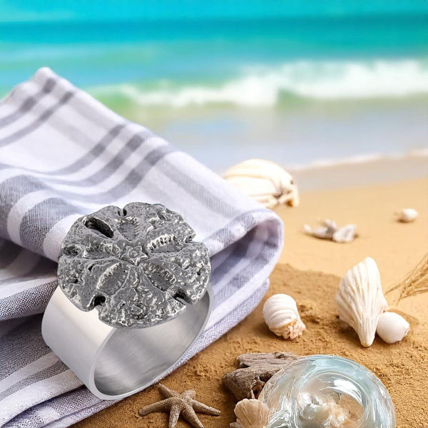 Arthur Court Sand Dollar Napkin Rings - Set Of 4