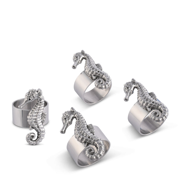 arthur court Sea Horse Napkin Rings - set of 4