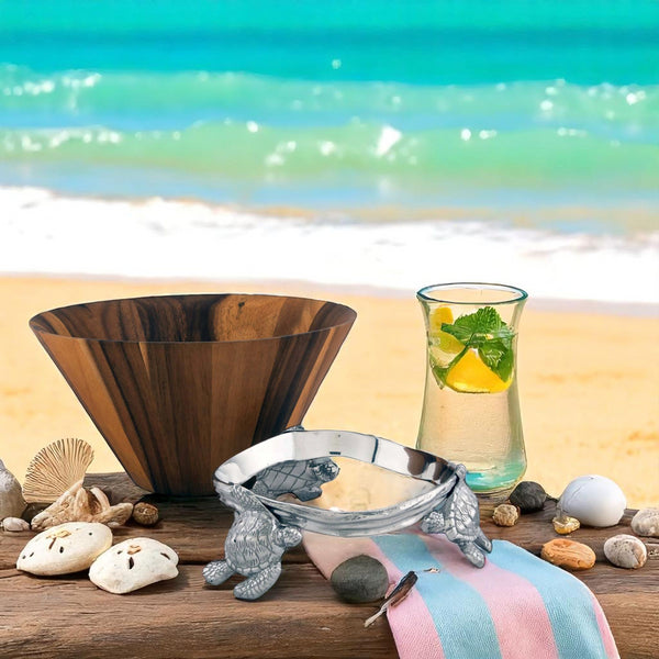 Arthur Court Sea Turtle Wood Salad Bowl