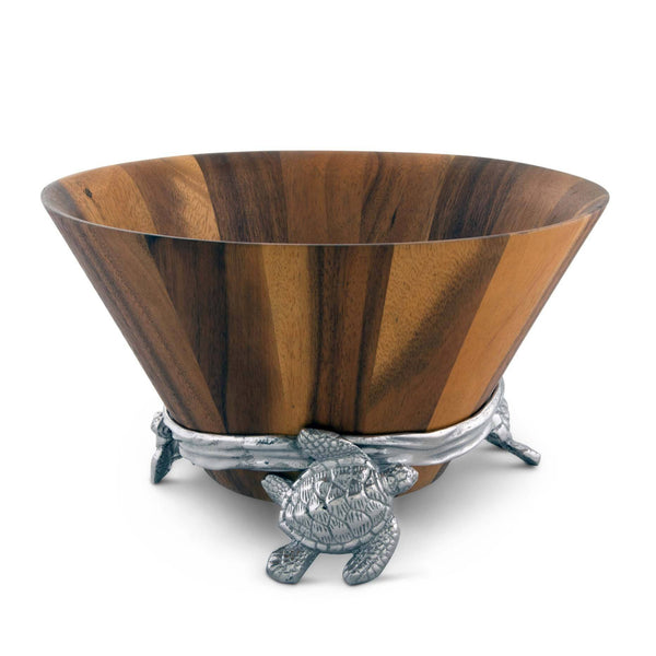 arthur court Sea Turtle Wood Salad Bowl