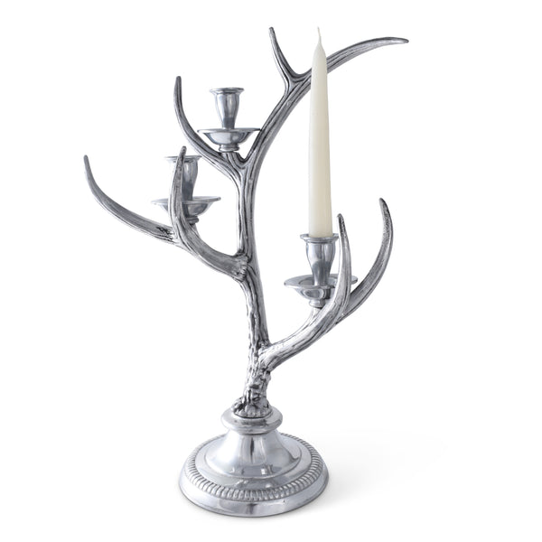 arthur court Three-Light Metal Antler Candlestick