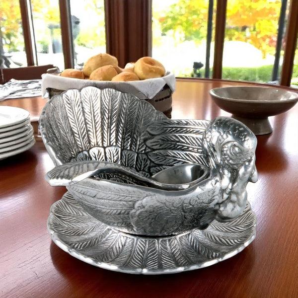 Arthur Court Turkey 3-Piece Condiment Set