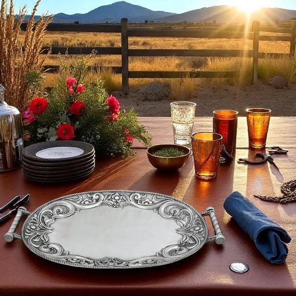 Arthur Court Western Leather Serving Tray