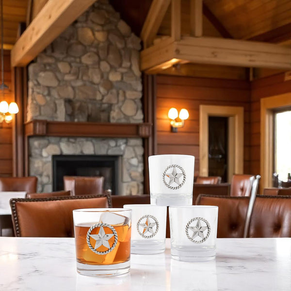 Arthur Court Western Star Bar Glasses Set Of 4