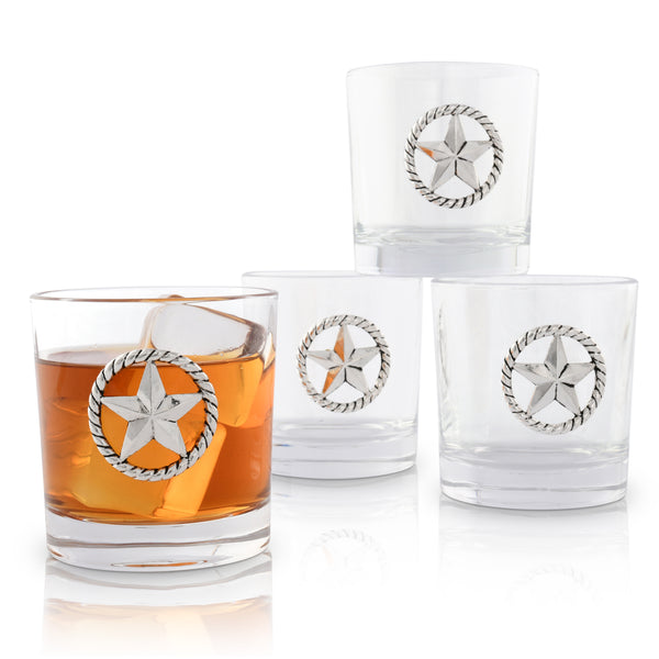 arthur court Western Star Bar Glasses Set of 4
