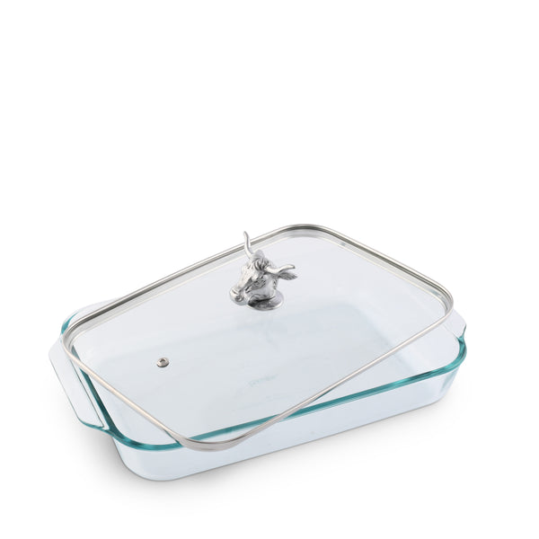 Arthur Court Bull / Steer Lid With Pyrex 3 Quart Baking Dish