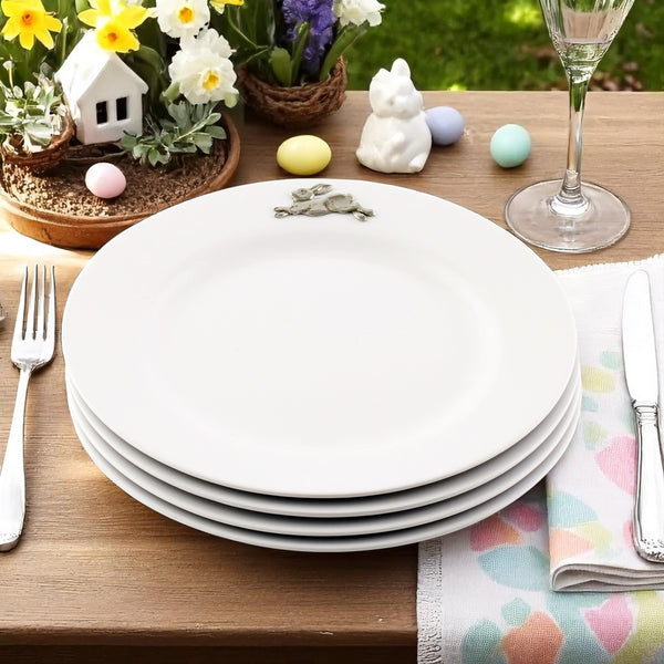 Arthur Court Bunny / Rabbit Melamine Lunch Plates - Set Of 4