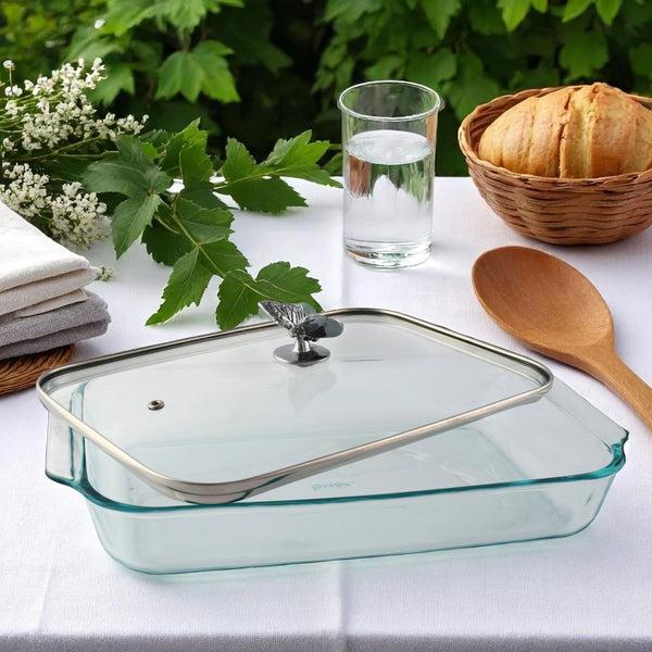 Arthur Court Butterfly Lid With Pyrex 3 Quart Baking Dish