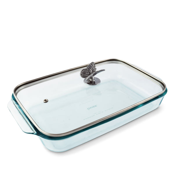 arthur court Butterfly Lid with Pyrex 3 quart Baking Dish