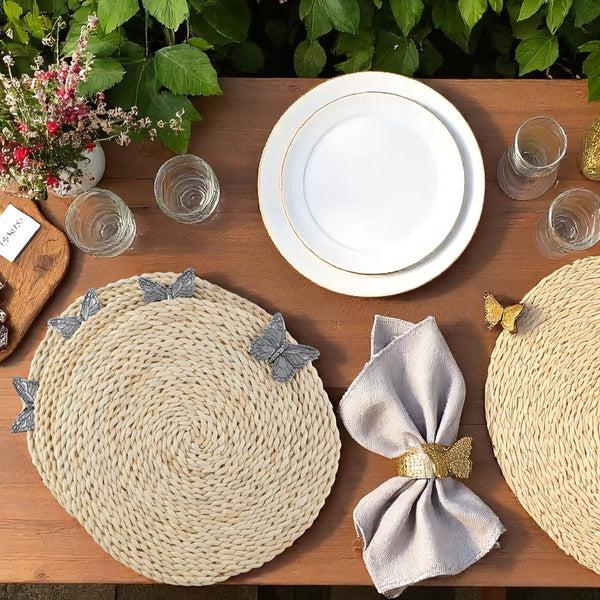 Arthur Court Butterfly Twisted Seagrass Placemats - Set Of 4
