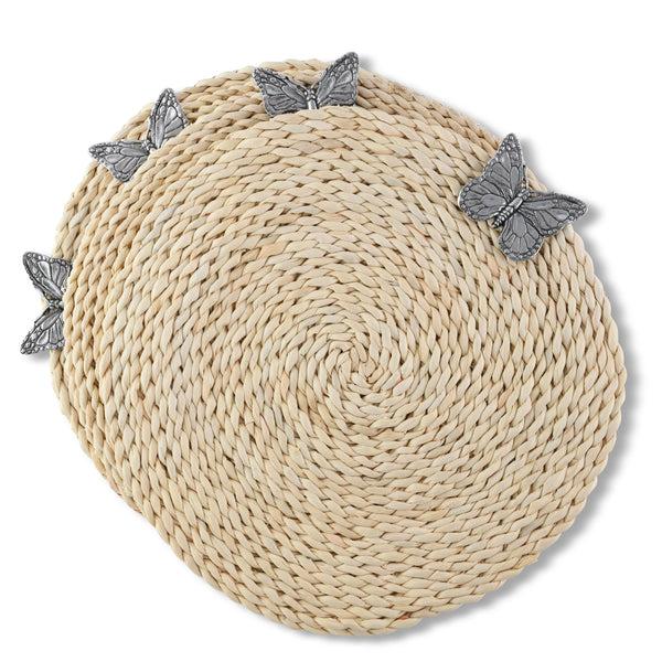 arthur court Butterfly Twisted Seagrass Placemats - set of 4