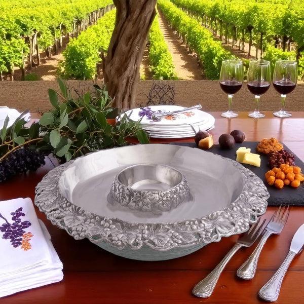 Arthur Court Chilling Appetizer And Seafood Serving Bowl - Grape Pattern