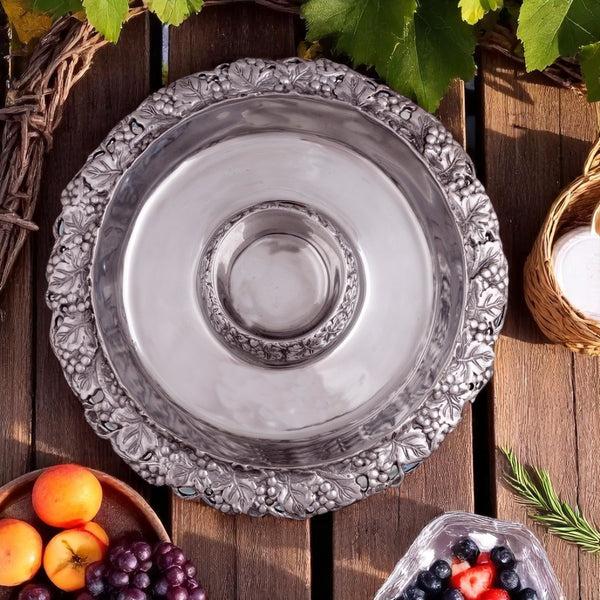 Arthur Court Chilling Appetizer And Seafood Serving Bowl - Grape Pattern