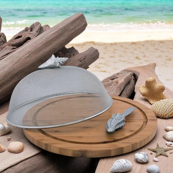 Arthur Court Conch Shell 3 Piece Picnic Cheese Board / Spreader