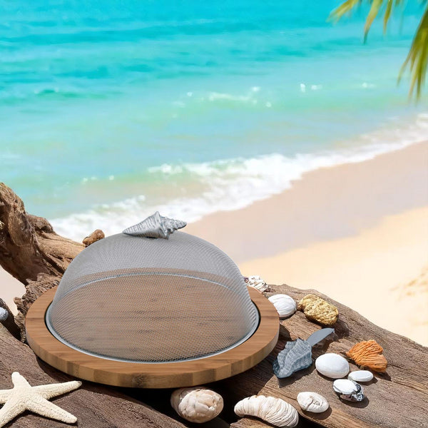 Arthur Court Conch Shell 3 Piece Picnic Cheese Board / Spreader