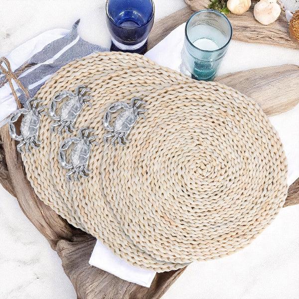Arthur Court Crab Twisted Seagrass Placemats - Set Of 4