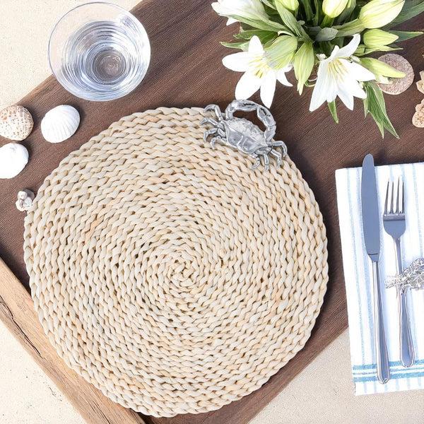 Arthur Court Crab Twisted Seagrass Placemats - Set Of 4
