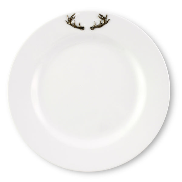 Arthur Court Elk / Deer Antlers Melamine Lunch Plates - Set Of 4