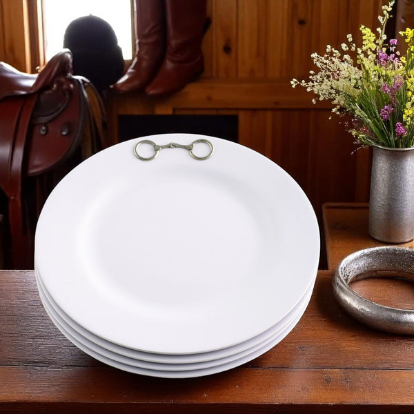 Arthur Court Equestrian Bit Melamine Lunch Plates - Set Of 4