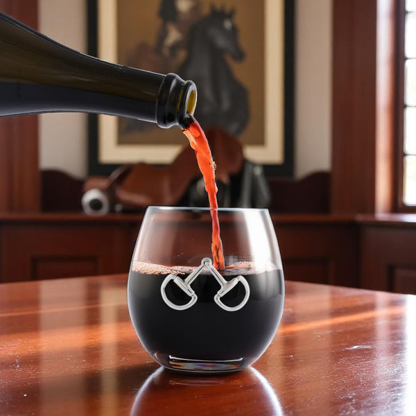 Arthur Court Equestrian Bit Stemless Wine Glasses - Set Of 4