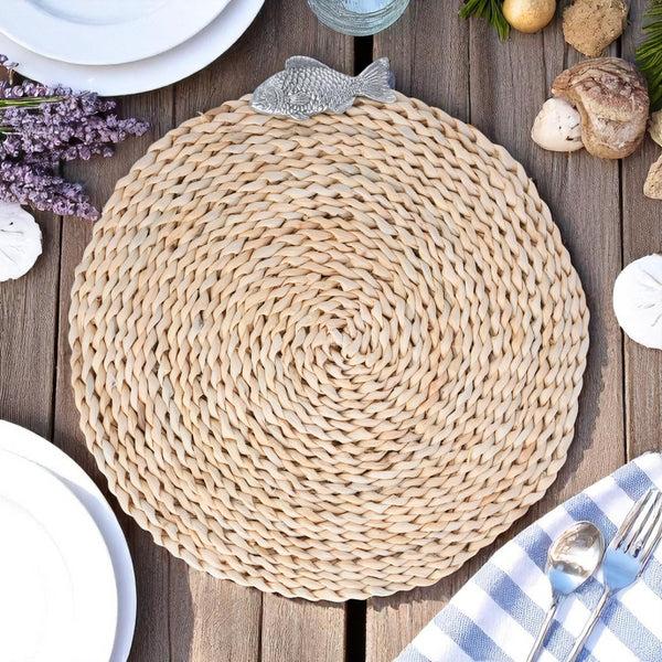 Arthur Court Fish Twisted Seagrass Placemats - Set Of 4