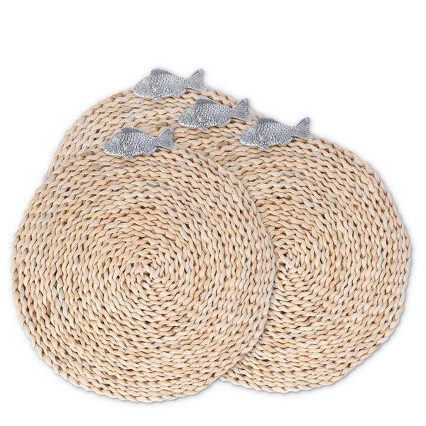 arthur court Fish Twisted Seagrass Placemats - set of 4