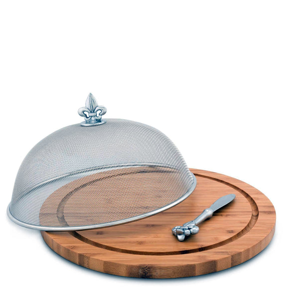 arthur court Fleur de Lis 3 Piece Picnic Cheese Board /Spreader