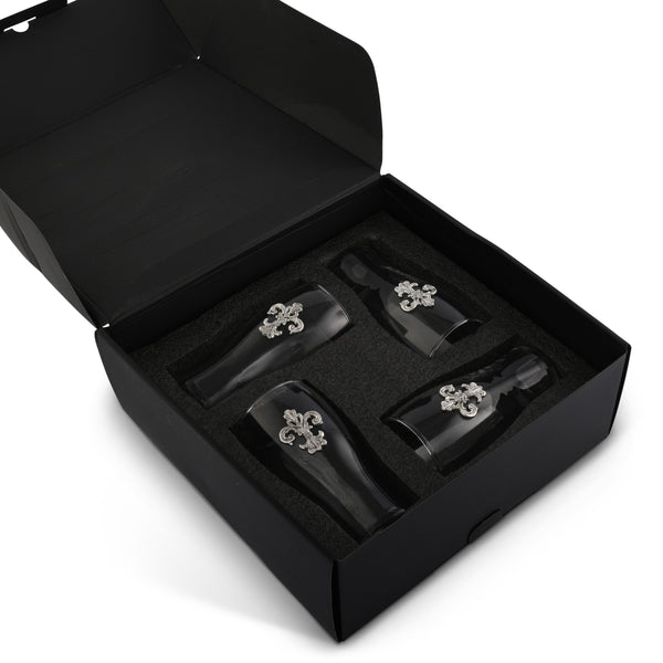 Arthur Court Fleur De Lis Beer Pint Glasses - Set Of 4