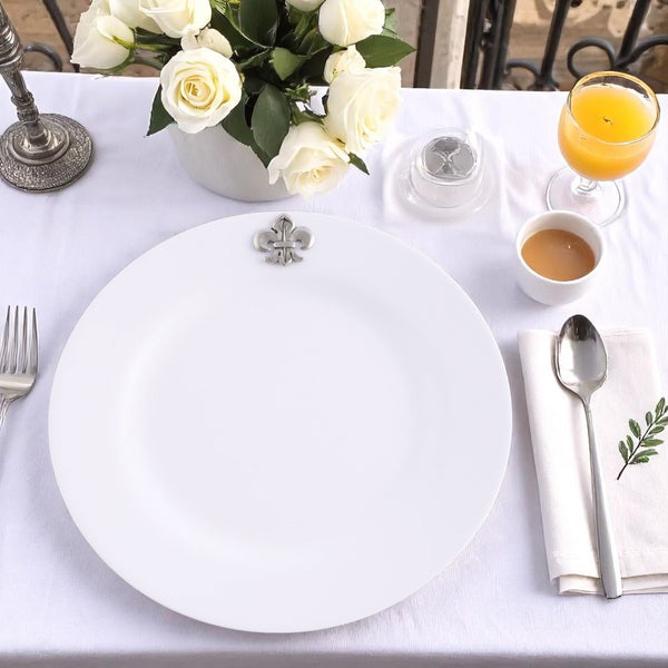 Arthur Court Fleur De Lis Melamine Lunch Plates - Set Of 4