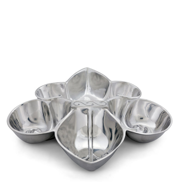 arthur court Fleur De Lis Serving Bowl 4 Compartment