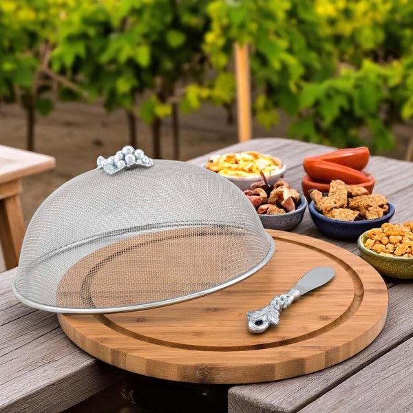 arthur Court Grape 3 Piece Picnic Cheese Board / Spreader
