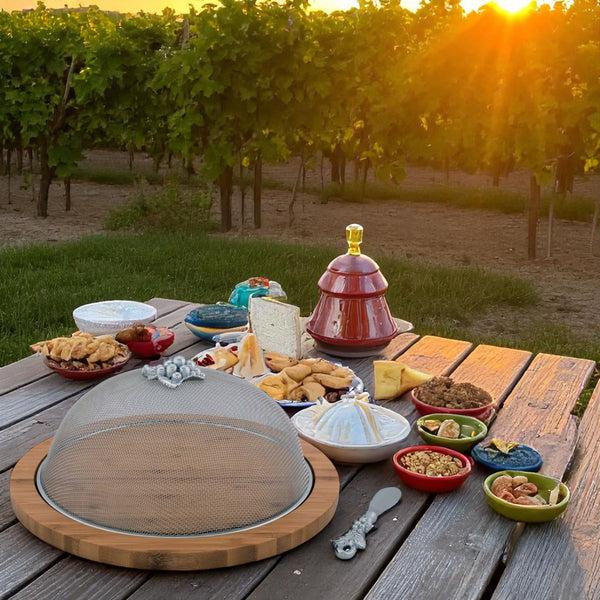 arthur Court Grape 3 Piece Picnic Cheese Board / Spreader