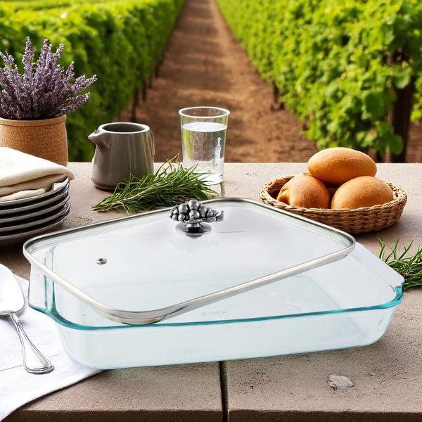 Arthur Court Grape Lid With Pyrex 3 Quart Baking Dish