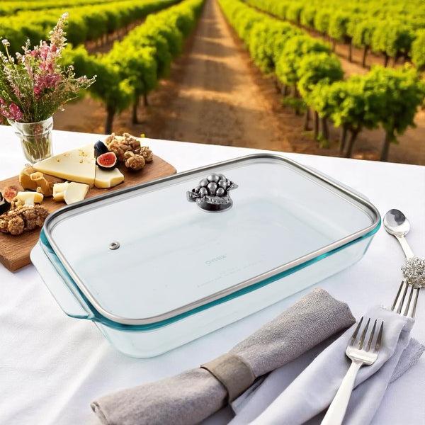 Arthur Court Grape Lid With Pyrex 3 Quart Baking Dish