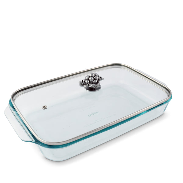 arthur court Grape Lid with Pyrex 3 quart Baking Dish