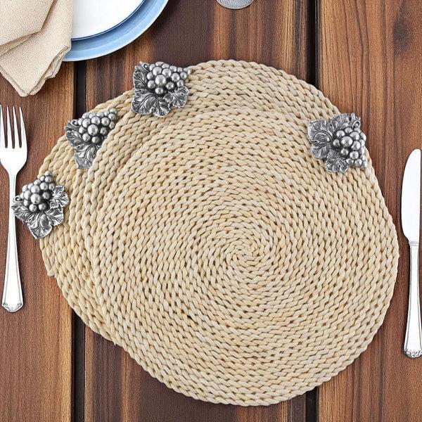 Arthur Court Grape Twisted Seagrass Placemats - Set Of 4