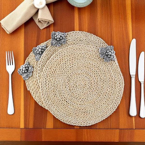 Arthur Court Grape Twisted Seagrass Placemats - Set Of 4